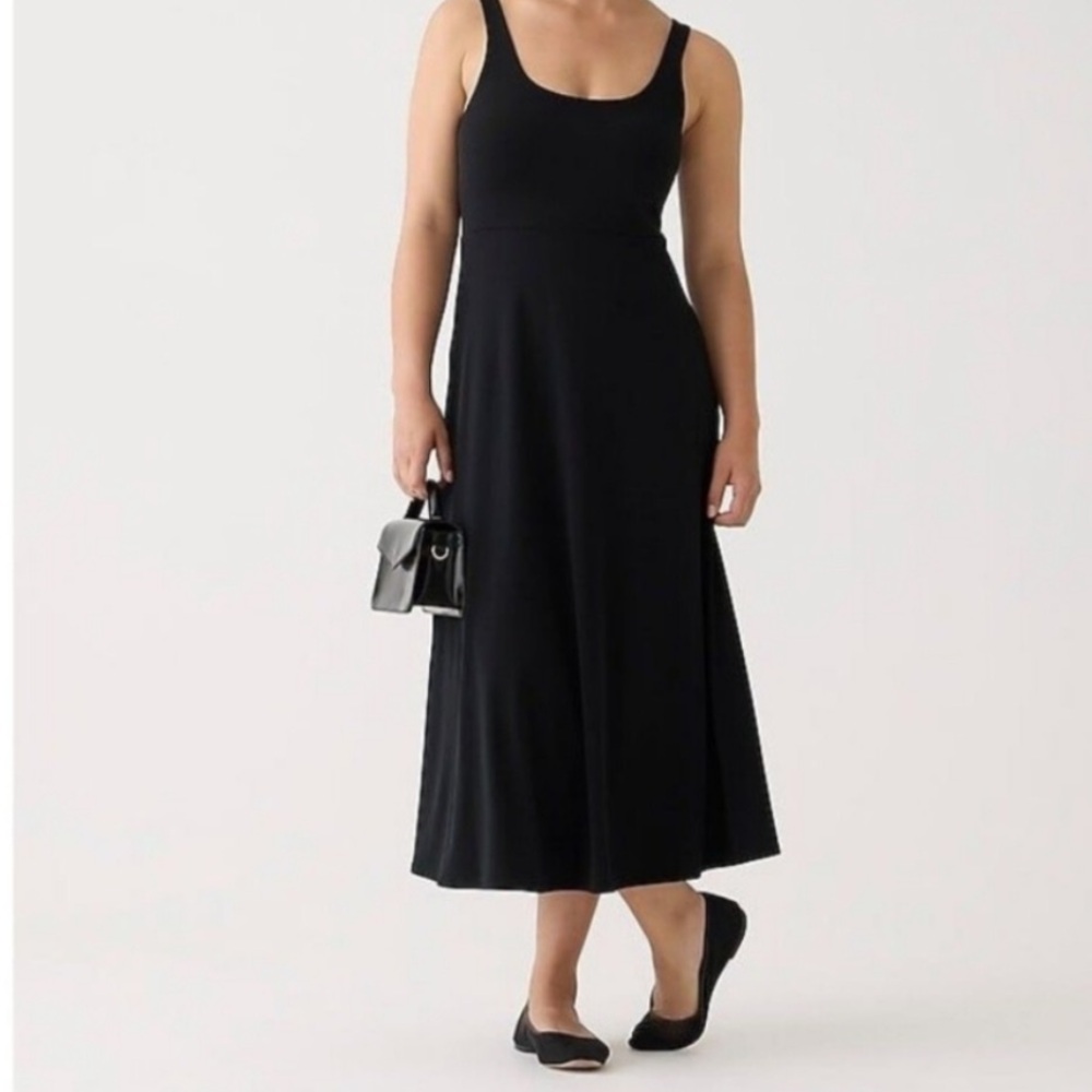 J. Crew Classic Black Midi Dress